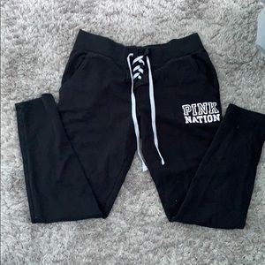 Pink nation black joggers